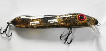 Custom-Gewefish-Spezi-Wobbler, 12cm,  Floating, black and gold